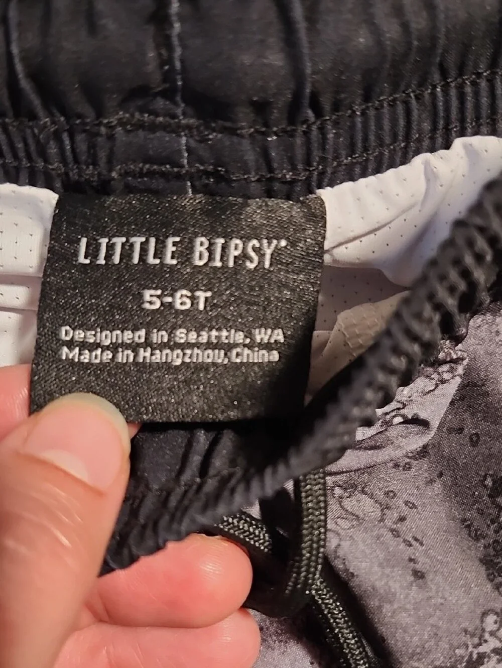 Little Bipsy Black & Gray Tie-Dye SWIM TRUNKS